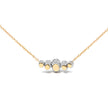 18K Rose Gold 3/4 Cttw Pave Diamonds and Graduated Red Ruby Gemstone Curved Bar Choker Necklace (G-H Color, SI1-SI2 Clarity) - Adjustable up to 14