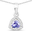 3.22 Carat Genuine Tanzanite & White Topaz .925 Sterling Silver Ring