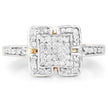 14K Yellow Gold Plated 0.24 Carat Genuine White Diamond .925 Sterling Silver Ring