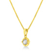 14K Yellow Gold Plated .925 Sterling Silver 1/2 Cttw Brilliant Round Cut Diamond Solitaire Milgrain 18