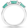 1.38 Carat Genuine Emerald and White Topaz .925 Sterling Silver Ring