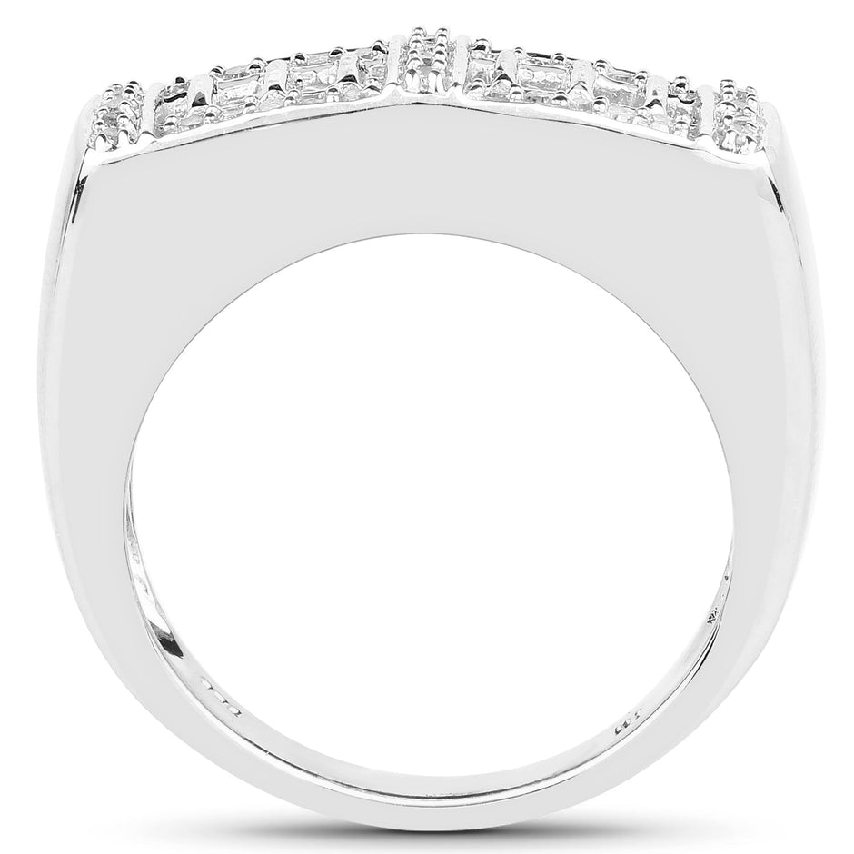 14K Yellow Gold Plated 0.19 Carat Genuine White Diamond .925 Sterling Silver Ring