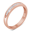 10K Rose Gold over .925 Sterling Silver 1/5 Cttw Diamond Channel-Set Stackable Band Ring (H-I Color, I1-I2 Clarity) - Size 6 3/4