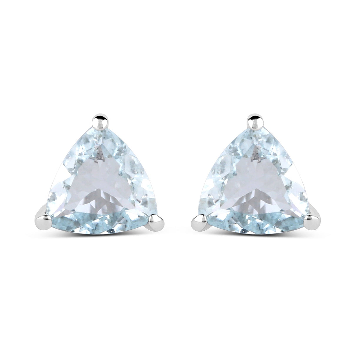 1.26 Carat Genuine Aquamarine .925 Sterling Silver Earrings