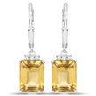 5.63 Carat Genuine Citrine and White Topaz .925 Sterling Silver Earrings