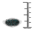 0.45 Carat Genuine Blue Diamond and White Diamond .925 Sterling Silver Ring