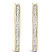 10K Yellow Gold 1.00 Cttw Round and Baguette-Cut Diamond U-Hoop Earrings (H-I Color, SI2-I1 Clarity)