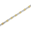 Two-Tone 10K Yellow Gold over .925 Sterling Silver 1.0 Cttw Diamond Channel Set Tapered & X-Link 7