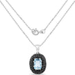 6.70 Carat Genuine Blue Topaz and Black Spinel .925 Sterling Silver Pendant