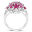 4.72 Carat Genuine Ruby and White Zircon .925 Sterling Silver Ring