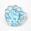 8.77 Carat Genuine Swiss Blue Topaz .925 Sterling Silver Ring