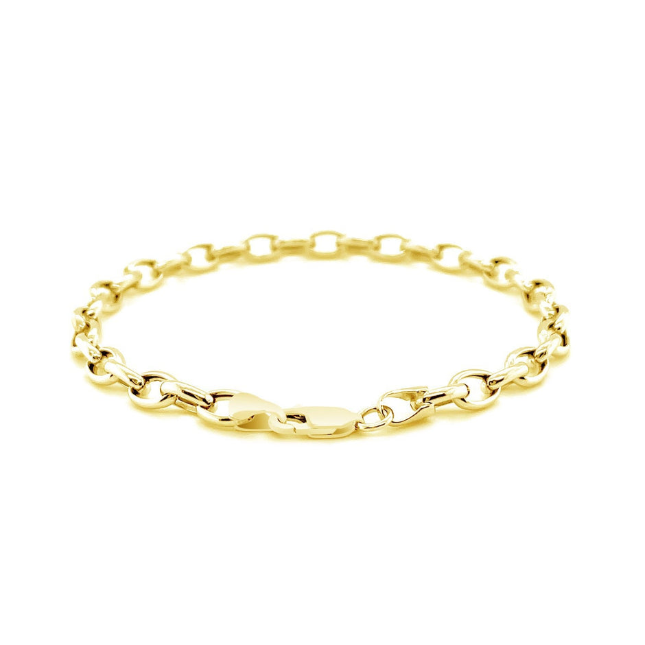 4.6mm 14k Yellow Gold Oval Rolo Bracelet