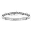 .925 Sterling Silver 2 Cttw Prong Set Round-Cut Diamond 4 Stone Box Link Bracelet (I-J Color, I3 Clarity) - 7.25