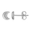 14k White Gold Post Earrings with Moons