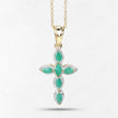 18K Yellow Gold Plated 0.84 Carat Genuine Emerald .925 Sterling Silver Pendant
