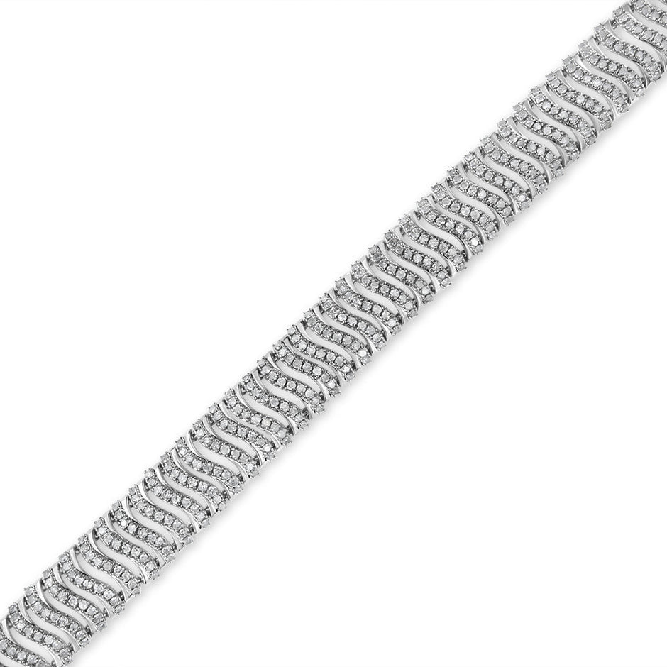 .925 Sterling Silver 5.00 Cttw Round-Cut Diamond 