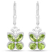 2.28 Carat Genuine Peridot .925 Sterling Silver Earrings