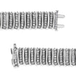 .925 Sterling Silver 8 1/2 Cttw Diamond 7 Row Chevron 