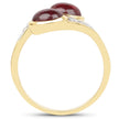 14K Yellow Gold Plated 2.38 Carat Glass Filled Ruby and White Topaz .925 Sterling Silver Ring