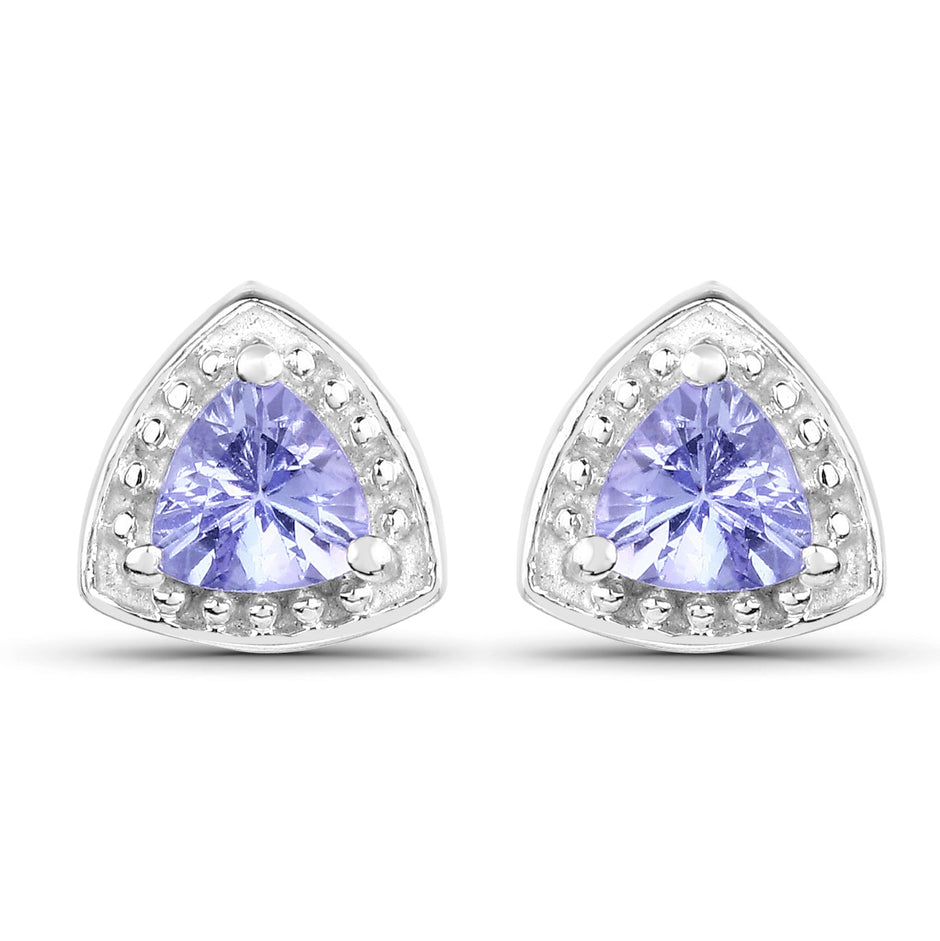 0.86 Carat Genuine Tanzanite .925 Sterling Silver Earrings