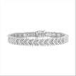 .925 Sterling Silver 1/6 Cttw Round-Cut Diamond Chevron Wave 7.25
