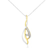 10K Yellow and White Gold Round Cut Diamond Accent Cascade 18