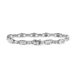 14K White Gold 1.0 Cttw Invisible Set Princess Diamond Alternating Link Tennis Bracelet (I-J Color, I1-I2 Clarity) - 7.25