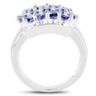 2.21 Carat Genuine Tanzanite .925 Sterling Silver Ring