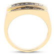 14K Yellow Gold Plated 1.05 Carat Genuine Blue Sapphire .925 Sterling Silver Ring
