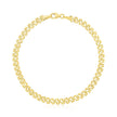 14k Yellow Gold High Polish Textured Fancy Chain Bracelet (4mm)