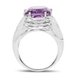 10.02 Carat Genuine Amethyst .925 Sterling Silver Ring