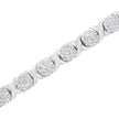14K White Gold 4 7/8 Cttw Round Brilliant-Cut Diamond Round Cluster & X-Link 7