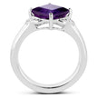 2.55 Carat Genuine Amethyst and White Topaz .925 Sterling Silver Ring