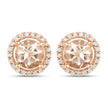0.93 Carat Genuine Morganite and White Diamond 14K Rose Gold Earrings