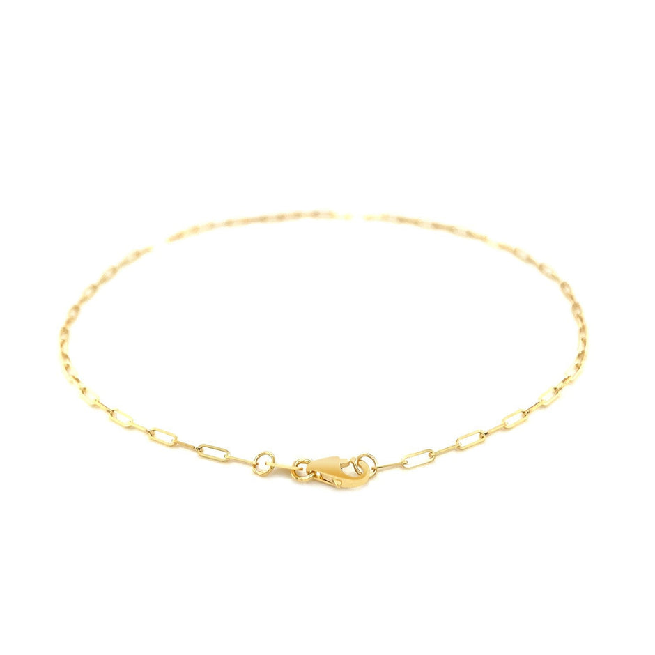 14K Yellow Gold Fine Paperclip Anklet (1.5mm)