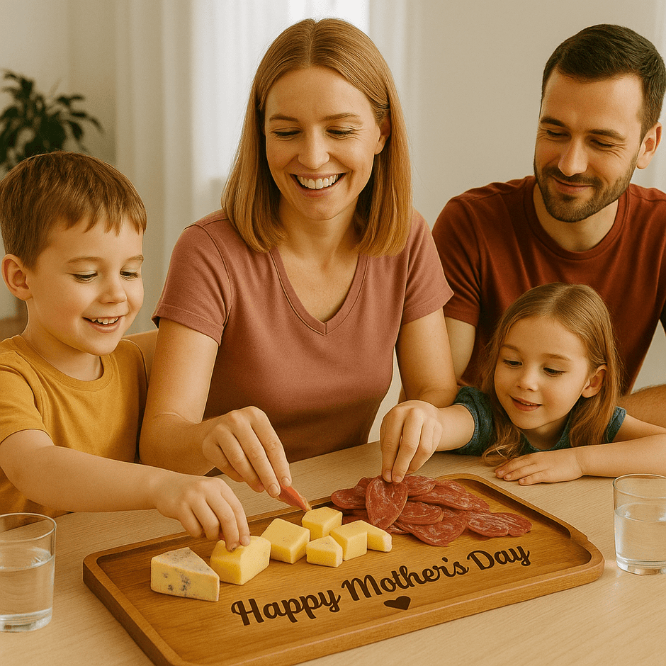 Acacia Charcuterie Board - 13.8x5.5 - Personalized With Your Special Message For The Occasion - Tableware - Custom Crafting Alliance, LLC