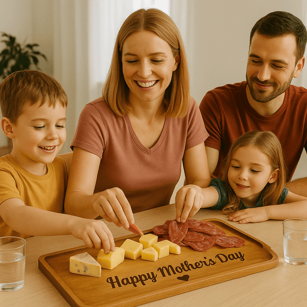 Acacia Charcuterie Board - 13.8x5.5 - Personalized With Your Special Message For The Occasion - Tableware - Custom Crafting Alliance, LLC
