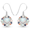 4.73 Carat Genuine Multi Stone .925 Sterling Silver Earrings