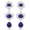 9.37 Carat Genuine Lapis and White Topaz .925 Sterling Silver Earrings