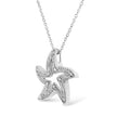 .925 Sterling Silver Prong-Set Diamond Accent Starfish 18