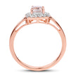 14K Rose Gold Plated 1.05 Carat Genuine Morganite and White Topaz .925 Sterling Silver Ring