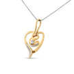Espira 10K Yellow Gold .03 Cttw Diamond-Accented Round-Cut Diamond Swirl Open Heart 18