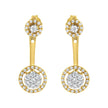 14K Yellow Gold Plated .925 Sterling Silver 5/8 Cttw Diamond Removable Stud and Dangle Earrings (I-J Color, I2-I3)