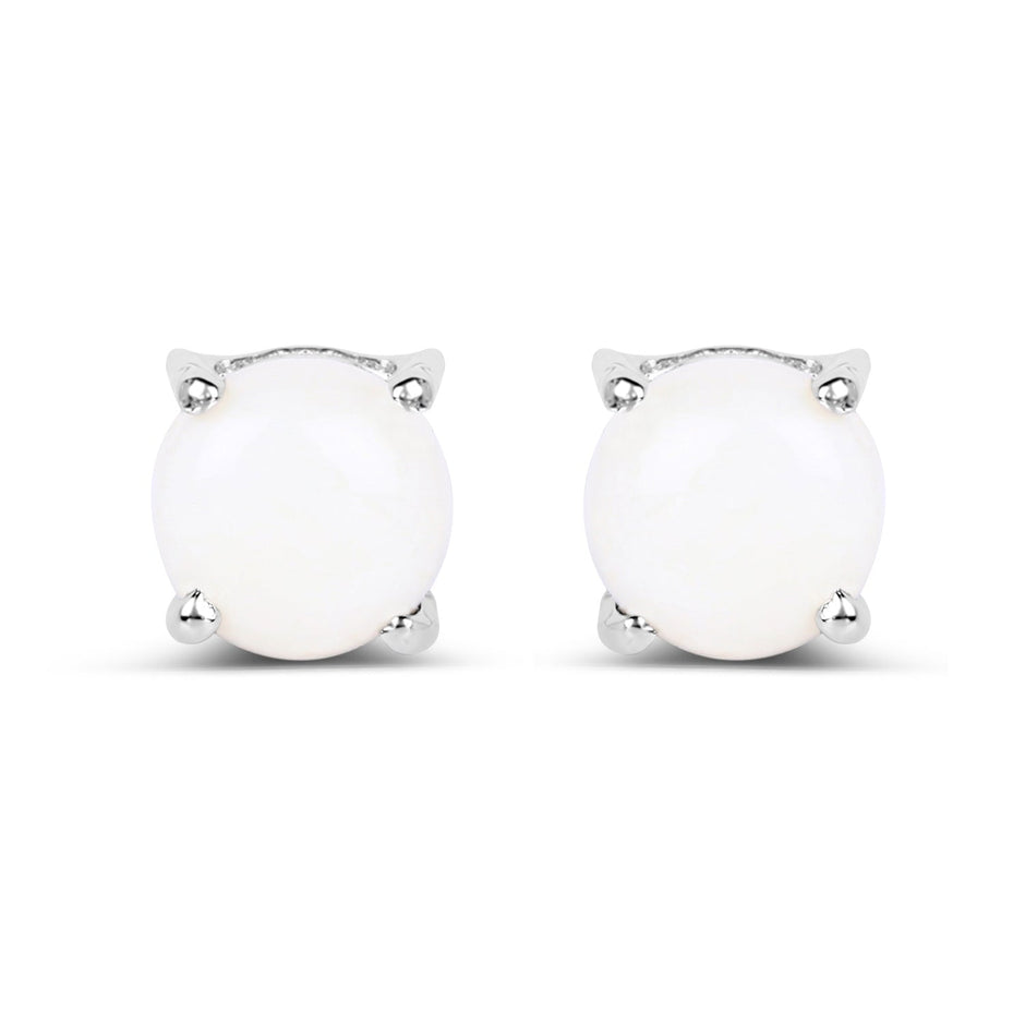 1.18 Carat Genuine Opal .925 Sterling Silver Earrings