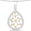 0.45 Carat Genuine White Diamond and Yellow Diamond .925 Sterling Silver Pendant