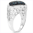 0.54 Carat Genuine Blue Diamond .925 Sterling Silver Ring