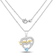 0.44 Carat Genuine Swiss Blue Topaz and White Topaz .925 Sterling Silver Pendant