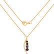 0.40 Carat Genuine Blue Sapphire and White Diamond 14K Yellow Gold Pendant