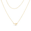 14K Yellow Gold Plated .925 Sterling Silver 1/4 Cttw Round and Baguette-Cut Diamond Composite Heart 18