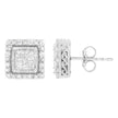 10K White Gold 1/2 cttw Invisible Set Princess-Cut Diamond Square Stud Earring (I-J Color, I1-I2 Clarity)